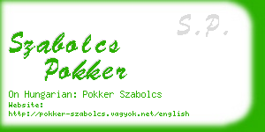 szabolcs pokker business card